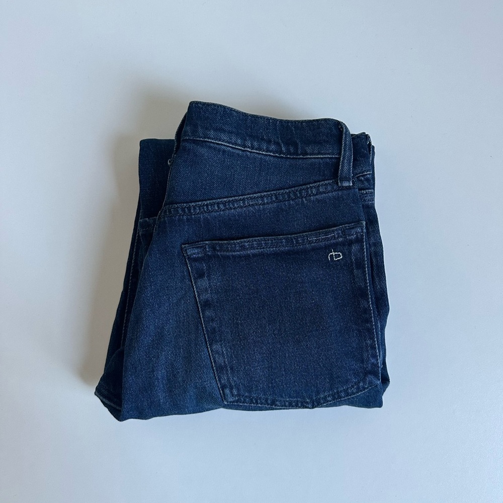 rag & bone Harlow mid rise ankle slim jeans | size 25 | dark indigo